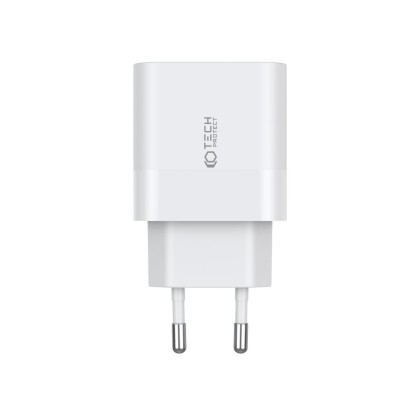 Стенно зарядно устройсто с 2 порта 20W от Tech Protect C20W - Бяло