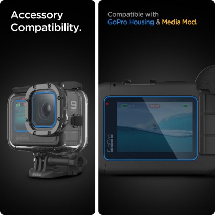 Комплект предпазни протектори за GoPro 9 / 10 / 11 / 12 от Spigen Glas.TR.Slim - Прозрачни