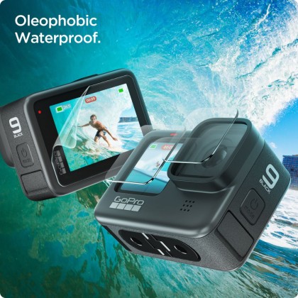 Комплект предпазни протектори за GoPro 9 / 10 / 11 / 12 от Spigen Glas.TR.Slim - Прозрачни