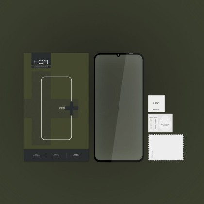 Стъклен протектор FULL GLUE за Xiaomi Redmi 13c / Poco C65 от Hofi Glass Pro+ - Черен