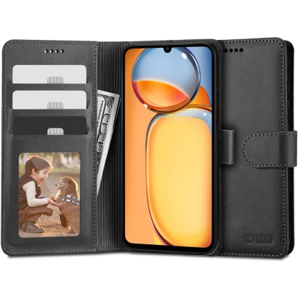 Кожен тефтер за Xiaomi Redmi 13c / Poco C65 от Tech-Protect Wallet - Черен