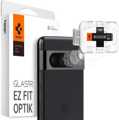 2 броя комплетки от протектори за обектви на камерата на Google Pixel 8 Pro от Spigen Optik Tr - Прозрачен