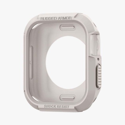 Удароустойчив кейс за Apple Watch 4/5/6/7/8/9/SE (44/45 mm) от Spigen Rugged Armor - Dune Beige