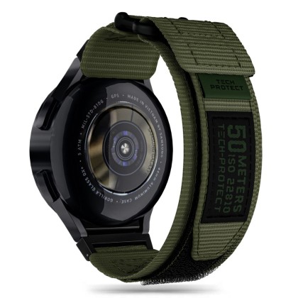 Текстилна каишка за Samsung Galaxy Watch 4/5/5 Pro/6 от Tech-Protect Scout Pro - Military Green