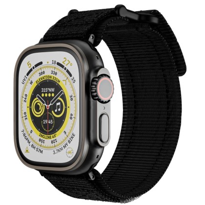 Текстилна каишка за Apple Watch 4/5/6/7/8/9/SE/Ultra 1/2 (42/44/45/49 mm) от Tech-Protect Scout Pro - Черна