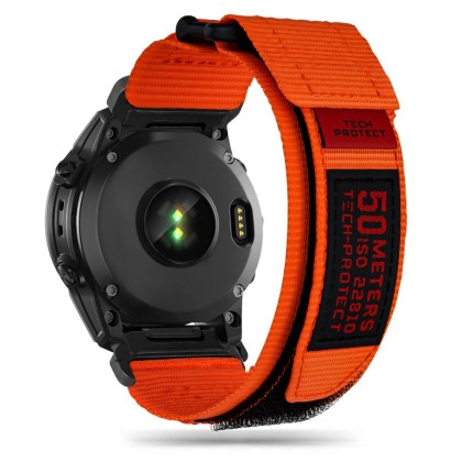 Текстилна каишка за Garmin Fenix 3 / 3 HR / 5x / 5x Plus / 6x / 6x Pro / 7x от Tech-Protect Scout Pro - Оранжев