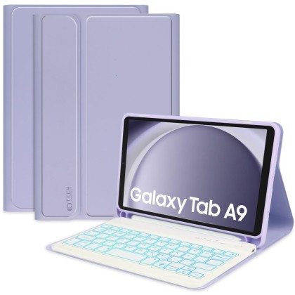 Калъф с блутут клавиатура за Samsung Galaxy Tab A9 8.7 от Tech-Protect SC Pen - Виолетов