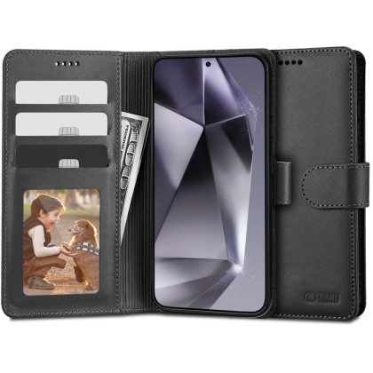Кожен тефтер за Samsung Galaxy S24 от Tech-Protect Wallet - Черен