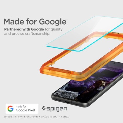 2 броя стъклени протектори за Google Pixel 8 от Spigen ALM Glas.TR Slim 2-Pack - Прозрачни