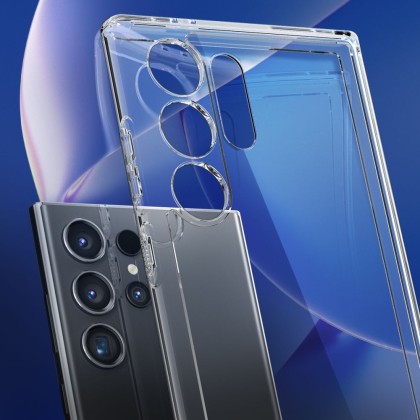 Удароустойчив твърд кейс за Samsung Galaxy S24 Ultra от Spigen Ultra Hybrid - Прозрачен