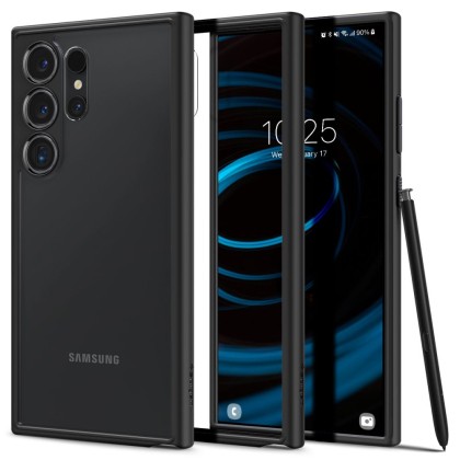 Удароустойчив твърд кейс за Samsung Galaxy S24 Ultra от Spigen Ultra Hybrid - Черен мат