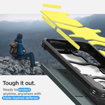 Удароустойчив, твърд кейс за Samsung Galaxy S24+ Plus от Spigen Tough Armor - Abyss Green