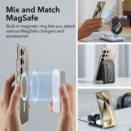 Удароустойчив кейс с MagSafe за Samsung Galaxy S24 Ultra от ESR CH Halolock - Прозрачен