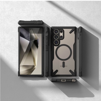 Удароустойчив твърд кейс с MagSafe за Samsung Galaxy S24 Ultra от Ringke Fusion X - Черен мат