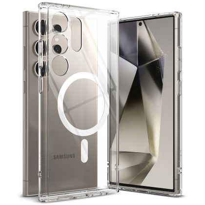 Удароустойчив твърд кейс с MagSafe за Samsung Galaxy S24 Ultra от Ringke Fusion Magnetic - Прозрачен
