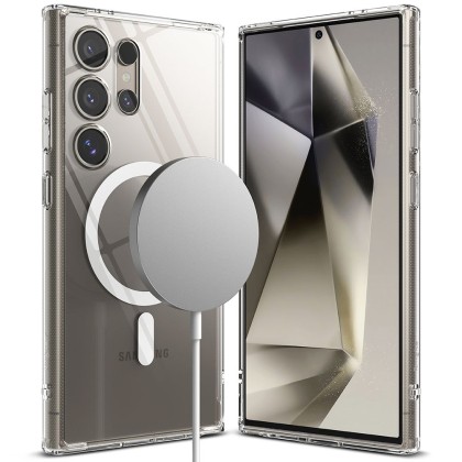 Удароустойчив твърд кейс с MagSafe за Samsung Galaxy S24 Ultra от Ringke Fusion Magnetic - Прозрачен