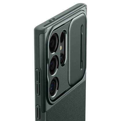 Кейс с капак за камерата за Samsung Galaxy S24 Ultra от Spigen Optik Armor - Abyss Green