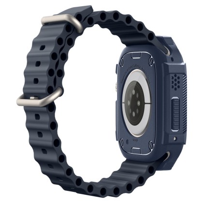 Удароустойчив кейс за Apple Watch Ultra 1/2 (49mm) от Spigen Rugged Armor - Navy Blue
