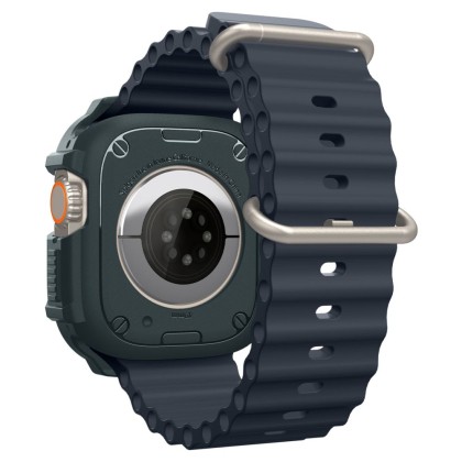Удароустойчив кейс за Apple Watch Ultra 1/2 (49mm) от Spigen Rugged Armor - Abyss Green