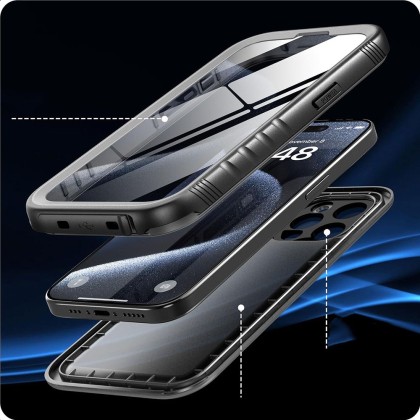 Водоустойчив кейс за Samsung Galaxy S24 Ultra от Tech-Protect Shellbox IP68 - Черен