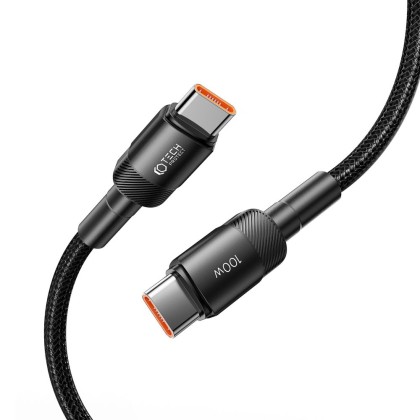 Кабел за зареждане USB-C / USB-C с PD 100W / 20V / 5A от Tech-Protect Ultraboost Evo - 300см Черен