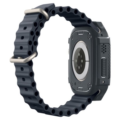 Удароустойчив кейс за Apple Watch Ultra 1/2 (49mm) от Spigen Rugged Armor - Dark Grey