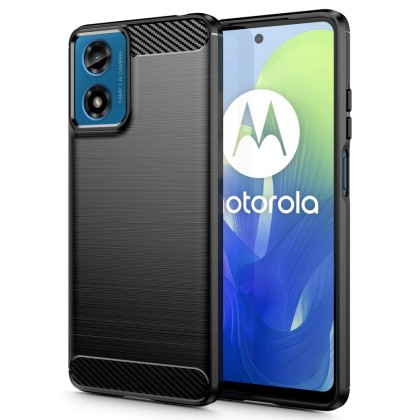 Удароустойчив кейс за Motorola Moto G24 / G24 Power / G04 от Tech-Protect TPUcarbon - Черен