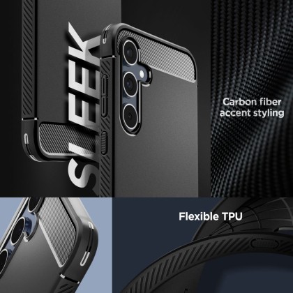 Удароустойчив кейс за Samsung Galaxy A55 5G от Spigen Rugged Armor - Черен мат