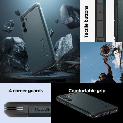 Удароустойчив, твърд кейс за Samsung Galaxy A55 5G от Spigen Tough Armor - Черен