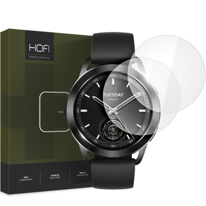 2 броя стъклени протектори FULL GLUE за Xiaomi Watch S3 от Hofi Glass Pro+ 2-Pack - Прозрачен