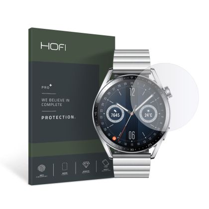 Стъклен протектор FULL GLUE за Huawei Watch GT 3 (46mm) от Hofi Glass Pro+ - Прозрачен
