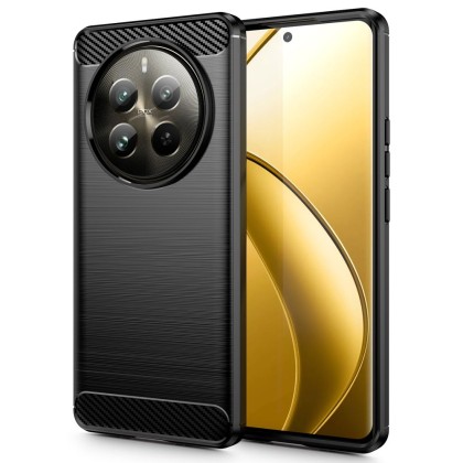 Удароустойчив кейс за Realme 12 Pro 5G / 12 Pro Plus 5G от Tech-Protect TPUcarbon - Черен