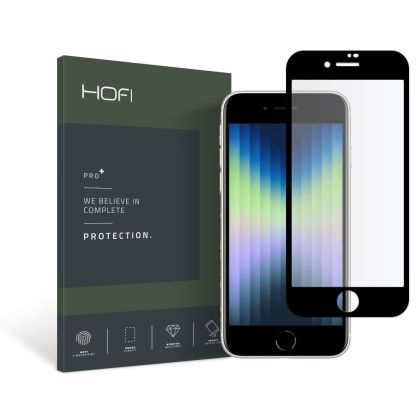 Стъклен протектор FULL GLUE за iPhone 7/8/SE от Hofi Glass Pro+ - Черен -----