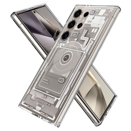 Удароустойчив твърд кейс за Samsung Galaxy S24 Ultra от Spigen Ultra Hybrid - Zero One Natural Titanium