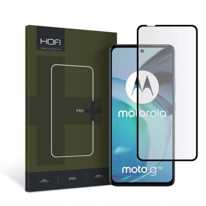 Стъклен протектор FULL GLUE за Motorola Moto G72 от Hofi Glass Pro+ - Черен