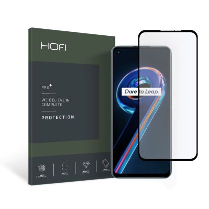 Стъклен протектор FULL GLUE за Realme 9 Pro / OnePlus Nord CE 2 Lite 5G от Hofi Glass Pro+ - Черен