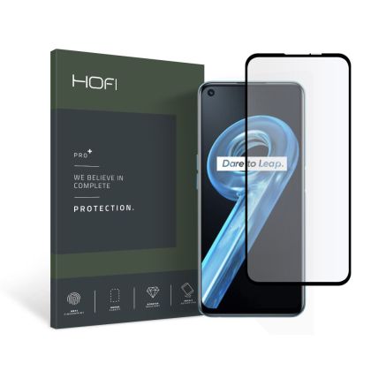 Стъклен протектор FULL GLUE за Realme 9i / Oppo A96 от Hofi Glass Pro+ - Черен