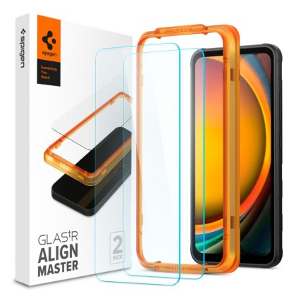 2 броя стъклени протектори за Samsung Galaxy Xcover 7 от Spigen ALM Glas.TR Slim 2-Pack - Прозрачни