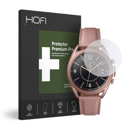 Стъклен протектор FULL GLUE за Samsung Galaxy Watch 3 (41mm) от Hofi Glass Pro+ - Прозрачен