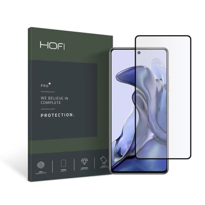 Стъклен протектор FULL GLUE за Xiaomi 11t / 11t Pro от Hofi Glass Pro+ - Черен