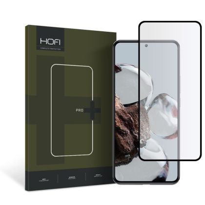 Стъклен протектор FULL GLUE за Xiaomi 12t / 12t Pro от Hofi Glass Pro+ - Черен