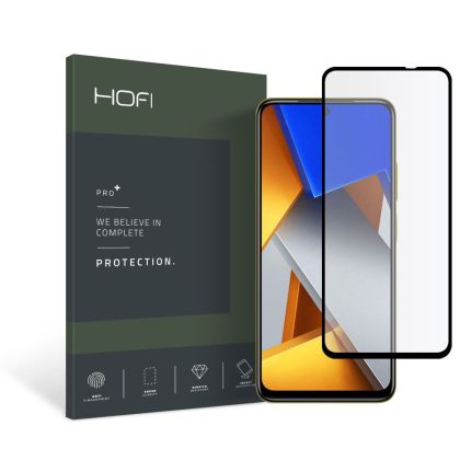 Стъклен протектор FULL GLUE за Xiaomi Poco M4 Pro 4G/LTE от Hofi Glass Pro+ - Черен