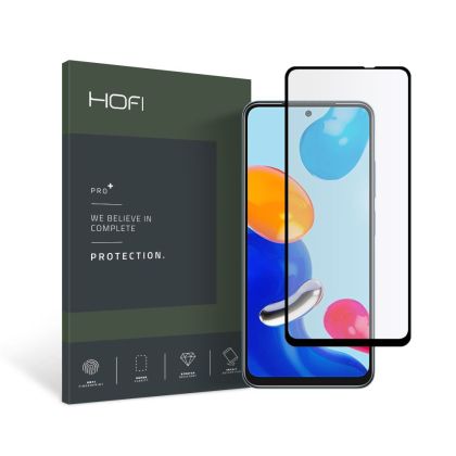 Стъклен протектор FULL GLUE за Xiaomi Redmi Note 11 / 11S 4G от Hofi Glass Pro+ - Черен