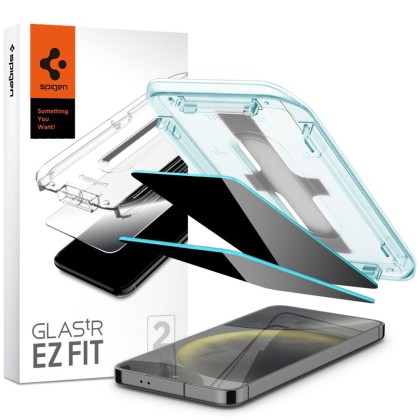 2 броя стъклени протектори за дисплей на Samsung Galaxy S24 от Spigen Glas.TR 