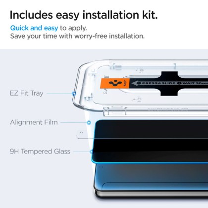 2 броя стъклени протектори за дисплей на Samsung Galaxy S24 от Spigen Glas.TR 