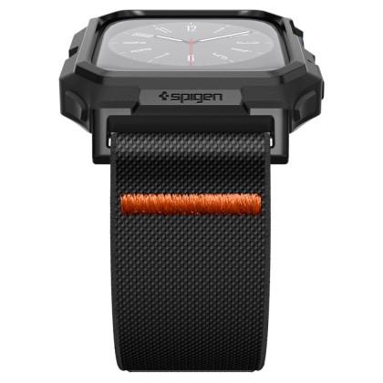 Текстилна каишка и кейс за Apple Watch 4 / 5 / 6 / 7 / 8 / 9 / SE (44/45mm) от Spigen Lite Fit Pro - Черен мат