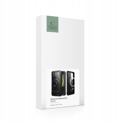 360 градусов калъф с MagSafe за Samsung Galaxy S24 Plus от Tech-Protect Kevlar - Black
