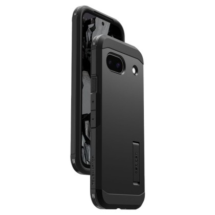 Удароустойчив, твърд кейс за Google Pixel 8a от Spigen Tough Armor - Черен