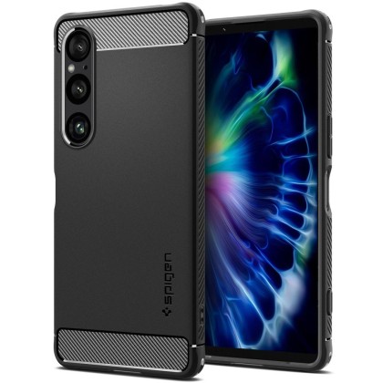 Удароустойчив кейс за Sony Xperia 1 VI от Spigen Rugged Armor - Черен мат