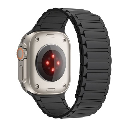 Силиконова каишка за Apple Watch 4/5/6/7/8/9/SE/Ultra 1-2 (42/44/45/49 mm) от Tech-Protect Iconband Magnetic - Черна